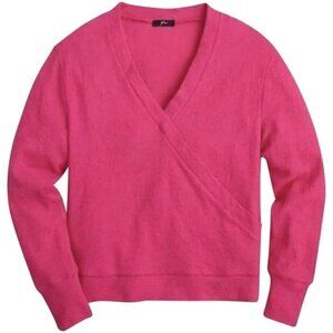 J Crew K5077 Crepe Faux Cotton Pink Wrap Top Blouse Size S